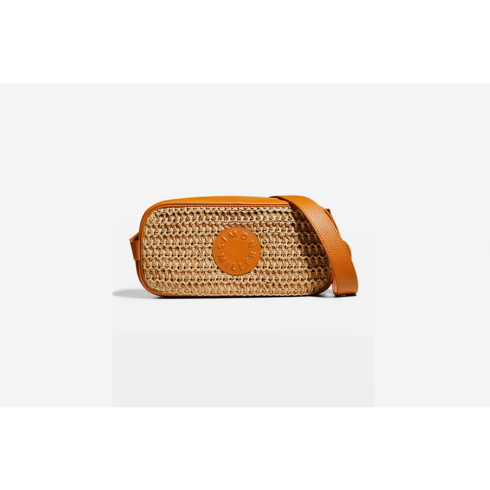 Simon Miller Straw Logo Sling Bag Natural